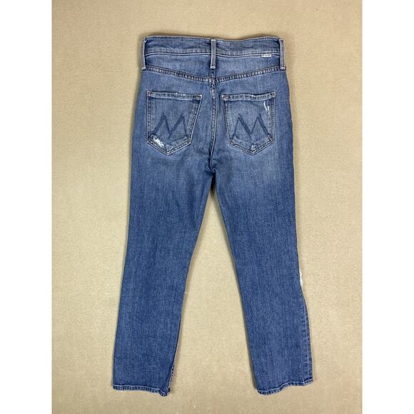 Mother Jeans Womens 24 Blue The Pixie Tomcat Crop‎ Distressed Mid Rise Denim - Picture 14 of 15